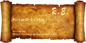 Roland Erika névjegykártya